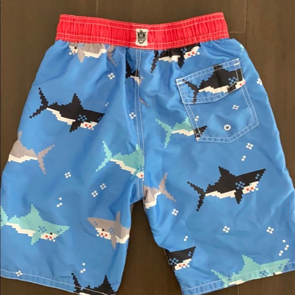 Wes and Willy Bitmap Sharks Swim Trunk - Picture 3 of 5